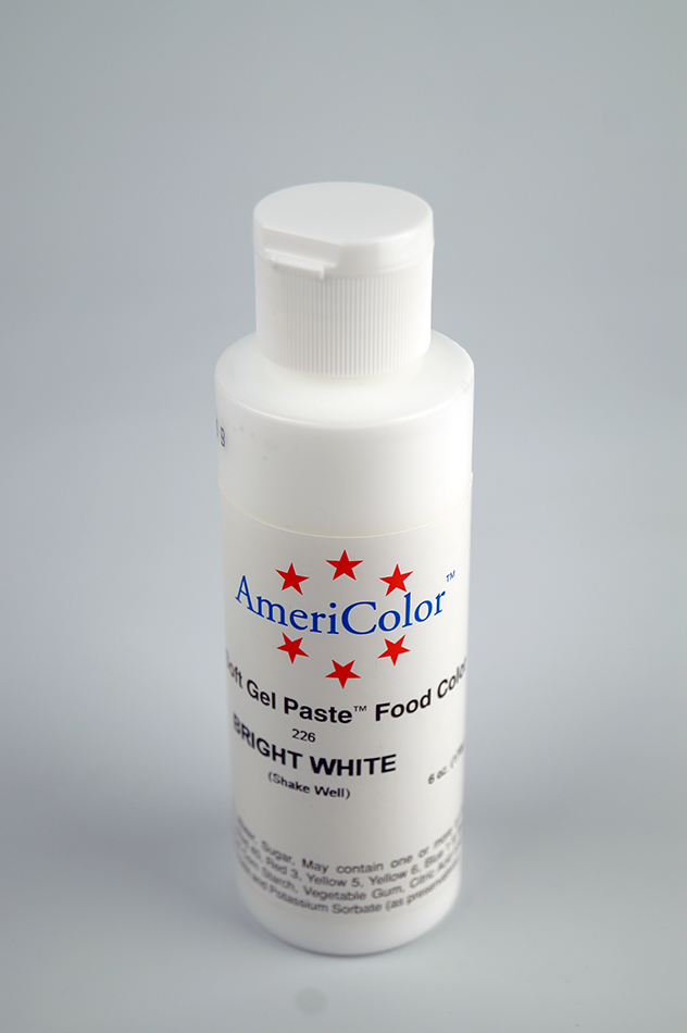 Americolor BRIGHT WHITE Food Color - Soft Gel Paste (4.5oz)