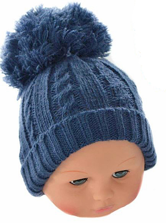 Baby hat POM POM winter cable knit knitted boy girl eBay