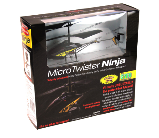 J Perkins 6600011 Micro Twister Ninja 3CH RTF Carbon Fibre RC Helicopter - Bild 1 von 1