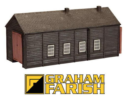 farish 42 096 wooden engine shed n gauge building n gauge building
