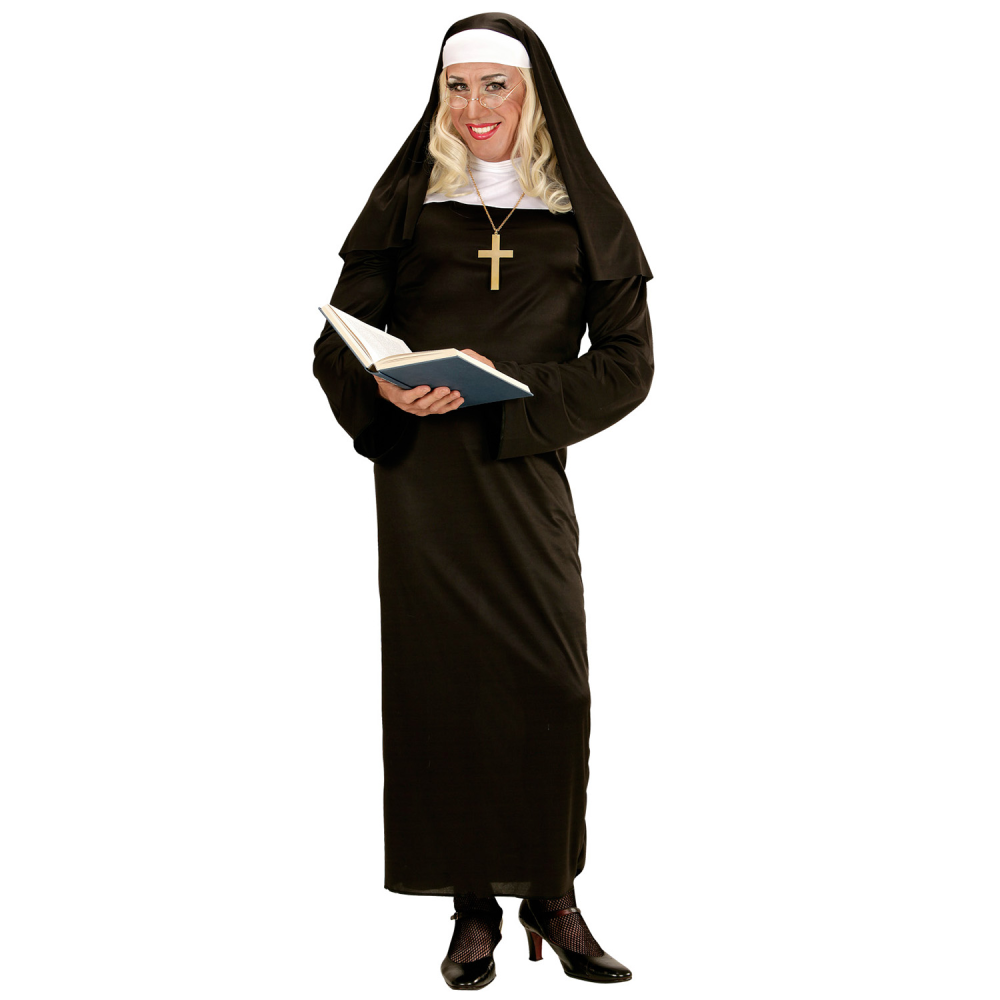 Nun Habit Costume Womens Ladies Sister Act Holy Religious Fancy Dress Outfit